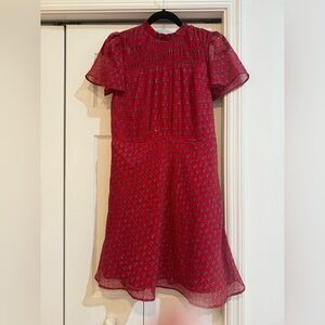 Loft red short sleeve dress